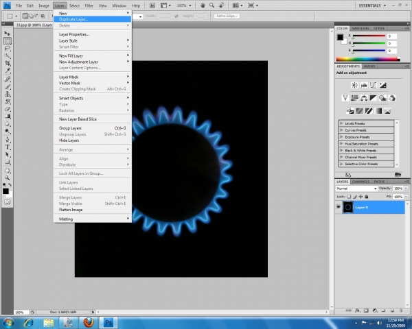 Creation of BLUE SOLAR ECLIPES: Step 1